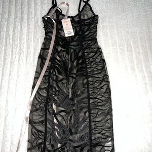 Black Mesh Transparent Dress